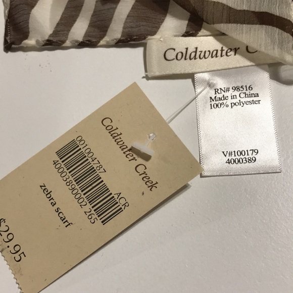 Coldwater Creek brown and cream zebra print scarf - Picture 2 of 4